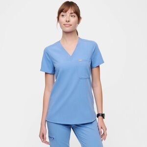 FIGS women Blue V-Neck Medical Scrub Top